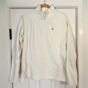 Vineyard Vines Women’s Cream Quarter Zip Pullover Fleece Size Medium